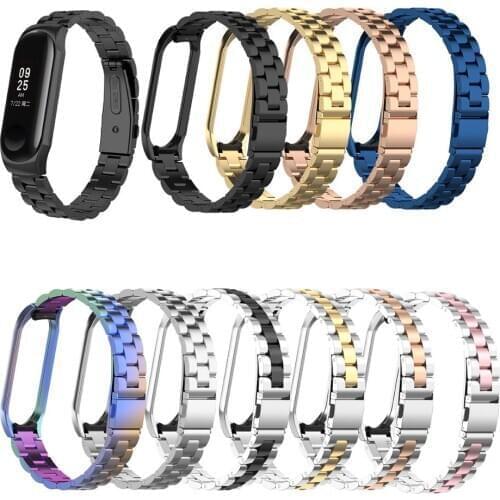 Stainless Steel Watch Band Strap for Xiaomi Mi Band 4 3 Metal Replacement Bracelet for Xiaomi Miband 4 3 Wristband Pulseira Belt