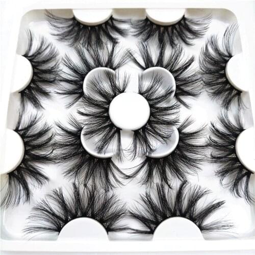 7/8Pairs 3D Mink Lashes Dramatic False Eyelashes 25mm 3d Faux mink eyelashes Natural Long Silk Eyelash Extension Makeup Supplies