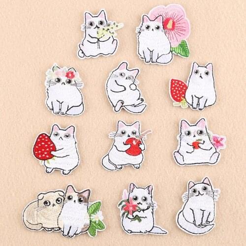 New Cartoon Animal Cat Pattern Clothing Accessories Shoes Hats Bags and Accessories Embroidery Cloth Stickers