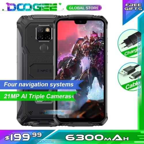 IP68 Doogee S68 Pro Rugged Phone Helio P70 Octa-core 6GB 128GB 21MP+8MP+8MP 5.84" IPS Display 6300mAh 12V/2A Charge Smartphone