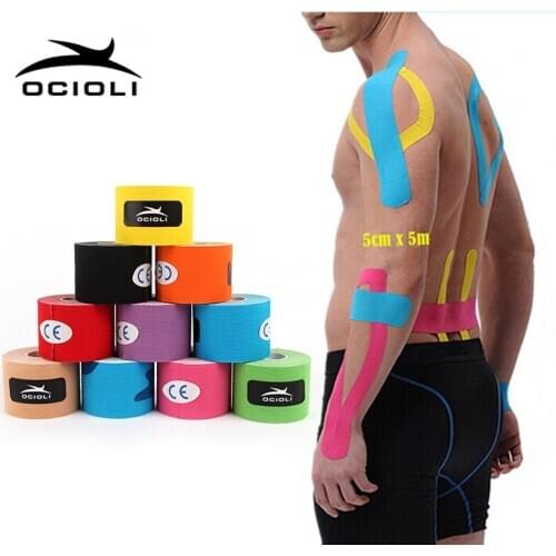 10 Rolls Athletic Kinesiology Tape 5cmX5m Sport Tape Strapping Football Basketball Knee Kinesiology Muscle Tapes