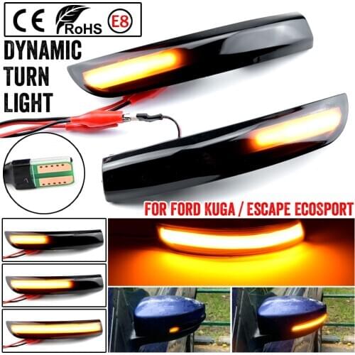 2 Pieces For Ford Escape Kuga II EcoSport 2013 - 2019 LED Rear View Mirror Indicator Light Dynamic Turn Signal Light