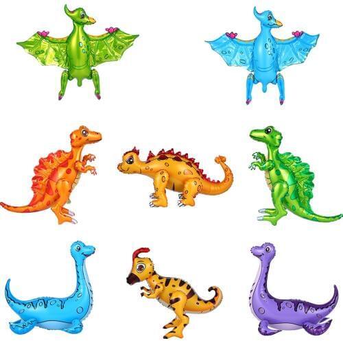 1pc New Type 4D Walking Dinosaur Foil Balloons Boys Animal Balloon Children Dinosaur Birthday Party Jurassic World Decor Balloon