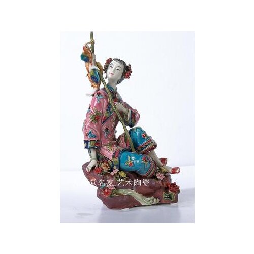 Return to the classical figures shiwan doll ceramic model room maiden Ms. girl Beauty figure Sculpture statue Home art decorat