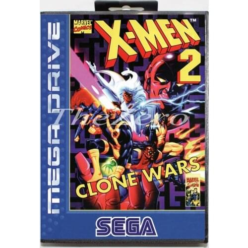 Xmen 2 Clone Wars with Box for 16 bit MD Video Game Card for Sega Mega Drive/Genesis