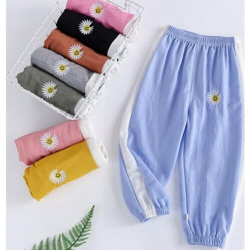 3-8 Years Summer Children Girl Pants Thin Kid Fashion Bloomers Trousers Casual Girls Sports Jogger Spring Long Pants For Girls