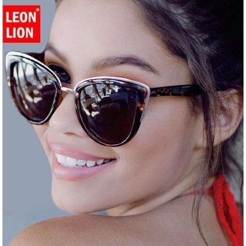 LeonLion Oversized Cateye Sunglasses Women Vintage Glasses for Women Mirror Retro Sunglasses Women Brand Oculos De Sol Feminino
