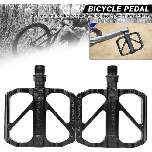 1 Pair 9/16" Anti-slip Bicycle Pedals Road Mountain Bike Aluminum Alloy Flat Platform Footboard Bearing Quick Release
