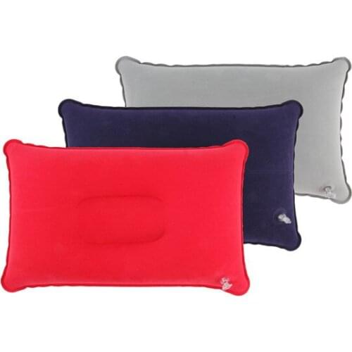 1pc Outdoor Portable Folding Air Inflatable Pillow Double Sided Flocking Cushion for Travel Plane Hotel Hot Worldwide