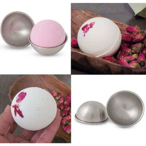 2Pcs/pack 3D Aluminum Alloy Ball Sphere Bath Bomb Mold New Arrive Bath Bomb Cake Baking Pastry Mould 4.7 Cm 5.7 Cm 6.7cm