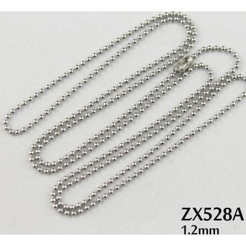 200pcs small beads chain 1.2mm ball chain with Waist buckle stainless steel necklace fashion jewelry ZX528A