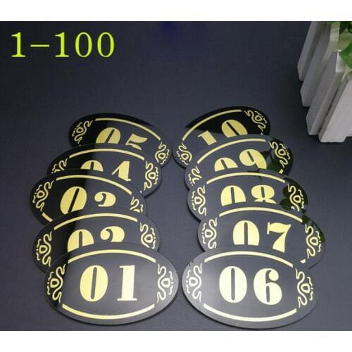 5*8cm Acrylic Store Hotel Adhesive Door Table Sign Plate Storage Cabinet Shelf Number Sign Sticker Party DIY Decoration SL4640