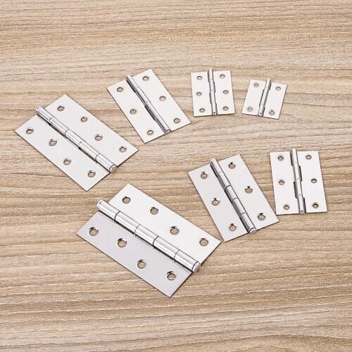 5pc Stainless Steel Flat hinges mini swing door Butt 1.5"/2"/2.5"/3" Inch Length for cabinet Box Wooden Case Connecting hardware