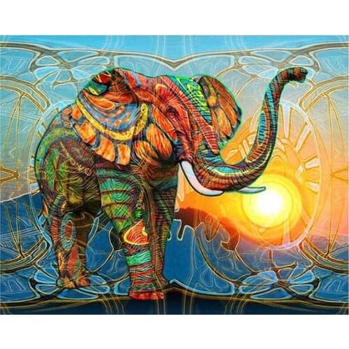 5D DIY Full Round/Square Diamond Painting Abstract Elephant 3D Embroidery Cross Stitch Rhinestone Mosaic Home Decor Art Y195
