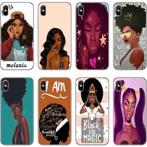 Beautiful Afro Girls Accessories Phone Case For Huawei P40 P30 P20 Pro P10 P9 Lite Y5 Y6 Y7 Y9 P Smart Plus 2018 2019