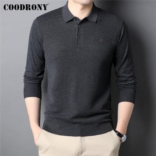 COODRONY Brand Soft Warm Sweater Pullover Men Clothing Autumn Winter New Arrivals Turn-down Collar Knitwear Jumper Jersey C1407