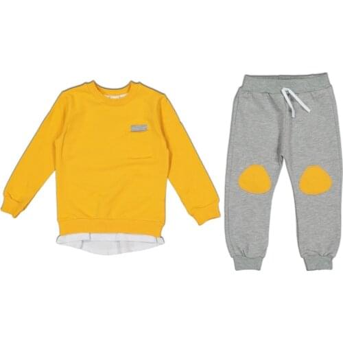 Jaju Baby Yellow-Grey Pocket Baby Suit, Boys Outfit