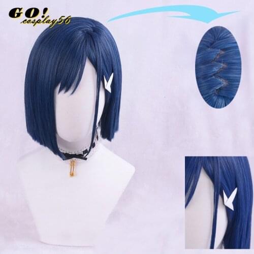 \Anime DARLING in the FRANXX ICHIGO 15 Code 015 Cosplay Blue Short Wig Synthetic Hair