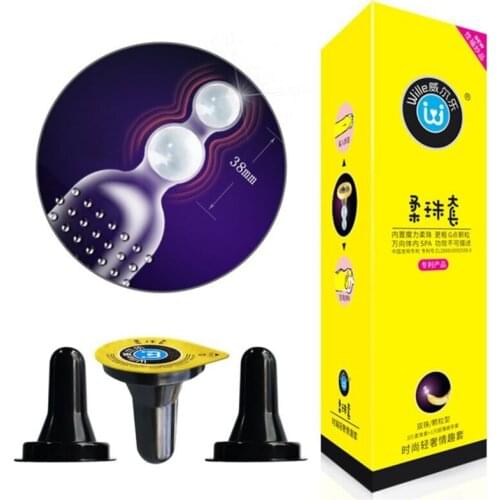 Top Silicone Ball G Spot Stimulation Female Vagina Massage Natural Latex Condom Dotted Penis Extender Sleeve Sex Delay Product