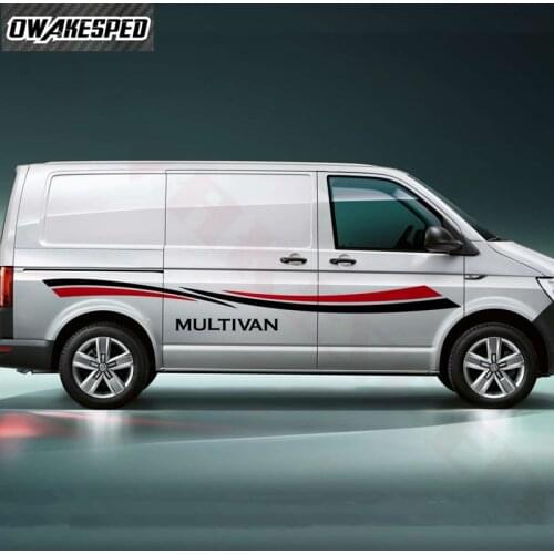 Car Body Door Side Stripes Vinyl Decal Auto DIY Customized Stickers For Volkswagen Multivan T5 T6 Outdoor Sport California