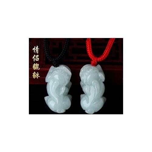 Natural Burmese jadeite light green beast pendant, exquisite jewelry, best gift for men and women