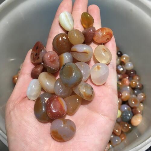 Natural Mixed Agate Quartz Crystal Polished Gravel Gem Crystal Natural Stones and Minerals Colorful Agate
