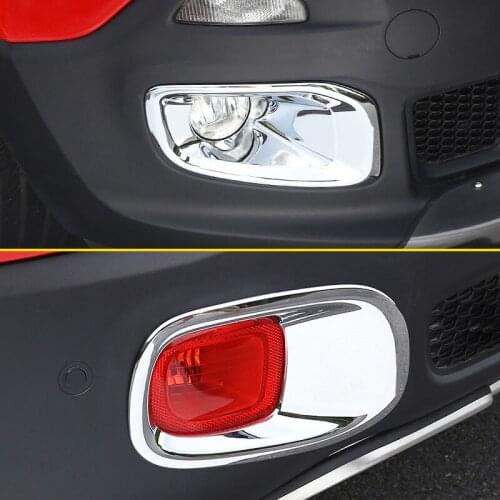 Front + Rear Combo Fog Light Chrome Car Styling Cover Kits For Jeep Renegade (BU) 2015 2016 2017 2018 Accessories Foglight Lamp
