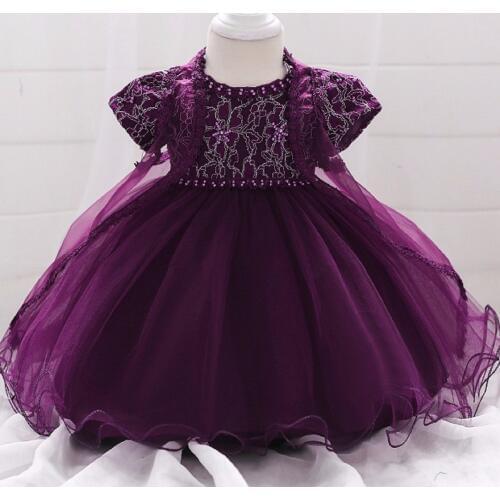 New Baby Princess Dress Newborn Girls Dress Shawl Two-piece Set Birthday and Wedding 1 Year Girl Baby Birthday Christening Dress