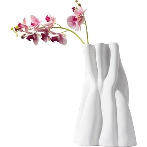 Plain White Matte White Ceramic Vase Model Room Flower Soft Decoration Home Decoration Ornaments