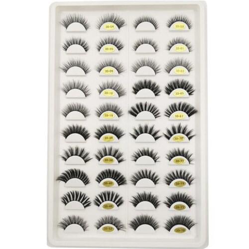 20 Pairs Wholesale 3D Faux Mink Eyelash Custom Label Cruelty Free Vegan Lashes Silk Eyelashes