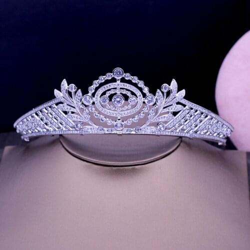 Luxury Top Quality Cubic Zirconia Handmade Queen Tiaras And Crown Women Fashion Hair Accessories Bridal Tiaras Gifts H-029