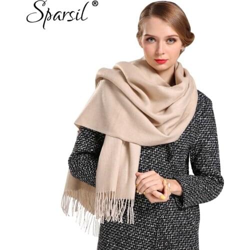 Sparsil Women Autumn Cashmere Blend Tassels Long Scarves fashion Female Winter Soft Skin-Friendly All-Match Scarf