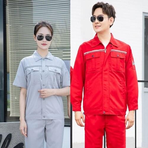 Summer Reflective Work Clothes Men Women Coveralls Anti-Static Electric Car Repair Workshop Mechanic Anti-Acid Alkali Uniforms