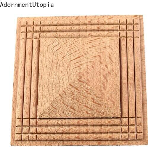 Vintage Elegant Wood Applique Carved Frame Onlay Furniture Unpainted Multi-Patterns Home Garden Decoration Wooden Letters