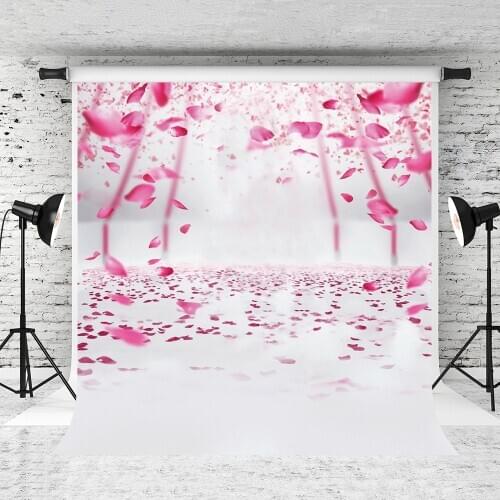 VinylBDS Pink petals backgrounds for photo studio Romantic stage photography backdrops photographic background for wedding