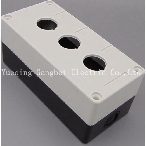 XAL-B3CPushbutton 3 Switch Control Station Protector Box Black & White 3 Holes XALB3C