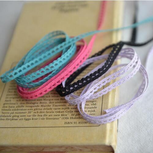 10 Meters Vintage 100% Cotton Lace Crafts Apparel Sewing Fabric Lace Trim 100% Cotton DIY Patchwork Accessories 6mm
