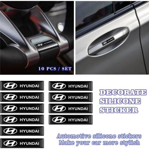 10PCS Car Styling Epoxy Resin Emblem Car Body Badge Sticker Decals For Hyundai Tucson MK1 2005 2006 2007 2008 2009 2010 etc