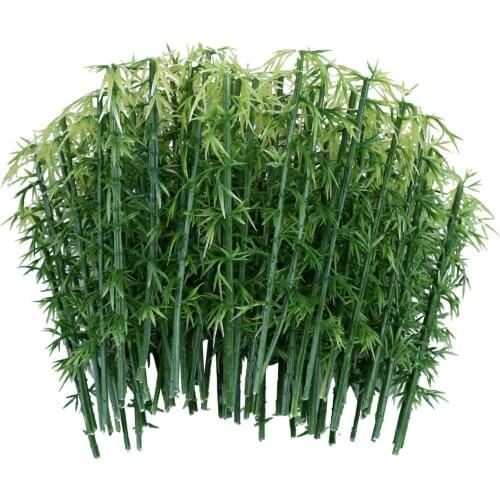 100Pcs 6cm/8cm/ 10CM 12cm 15cm Plastic Model Bamboo For DIY Train Architecture Sand Table Miniatures Landscape Decor