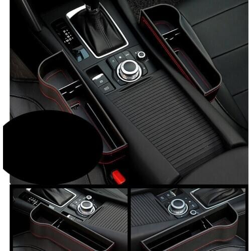 2 Sets PU Leather Mini Car Auto Seat Gap Crevice Storage Catcher Case