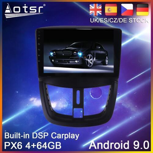Android 9.0 PX6 64G Car DVD Player GPS Navigation For Peugeot 207 1 2006-2015 Car Auto Radio Stereo Multimedia Player HeadUnit