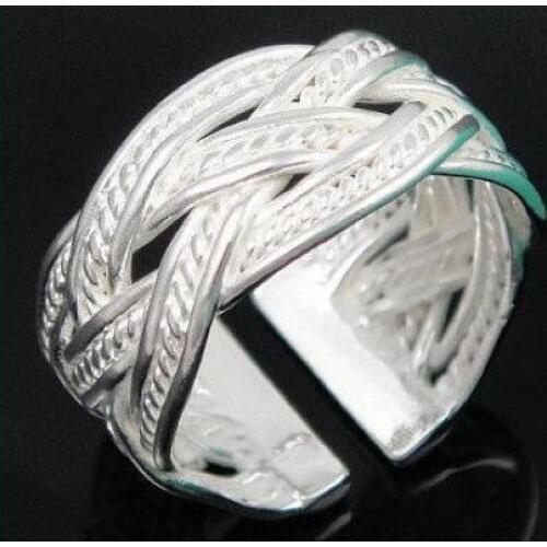 Free Shipping . Sterling Silver color Ring Fine Fashion Net Ring Women&Men Gift Silver color Jewelry Finger Rings SMTR022 Ring