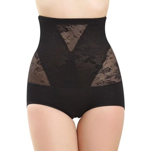 Women High Waist Body Shapewear Panties Waist Trainer Tummy Control Mesh See Through Hip Push up Underwear Body Shape Briefs