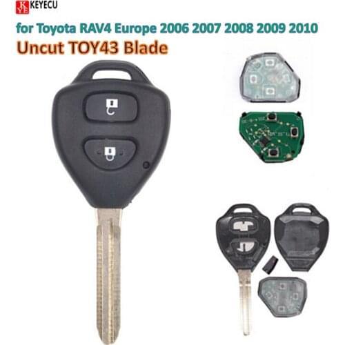 KEYECU BRAND NEW Remote Key(Europe) 2 Button 433MHz For Toyota RAV4 Europe 2006-2010 With 4D67 Chip FCC ID :B41TA