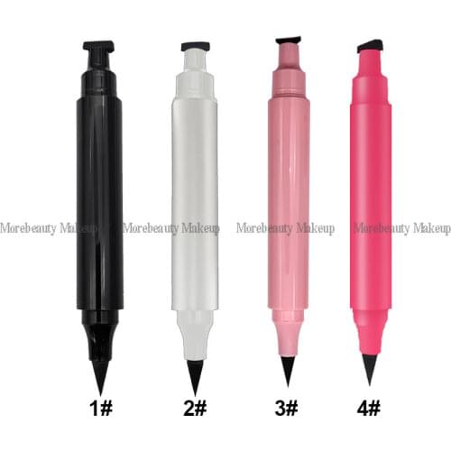 Custom Logo Black Liquid Eyeliner Wholesale Self Adhesive Winged Eye liner 2 In 1 Waterproof High Pigment Stamp Eyeliner