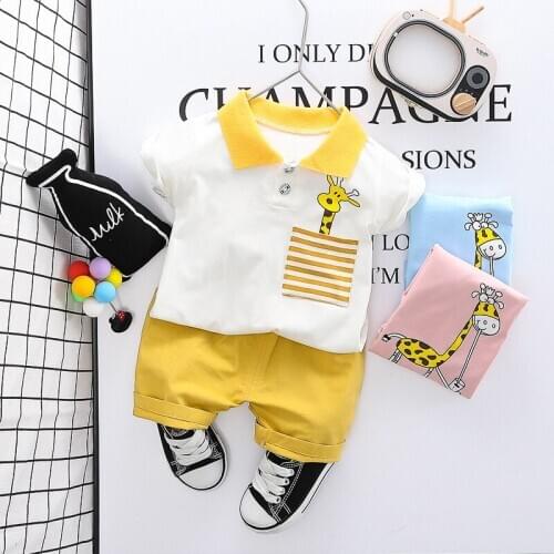 Children Summer Clothing Set Kids Clothes Boys Clothes Sets Outfits Shark T-shirt + Whale Shorts 1 to 4 Years