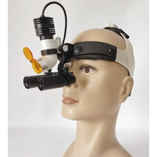 Medical Loupes Binocular Magnifier 4/5/6/8X Magnifying Glasses+5W LED Dental Headlight Surgical Headlamp with Dentistry Filter