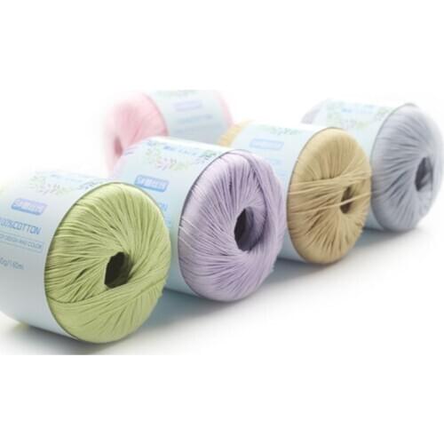 Mercerized Cotton Cord Thread DIY Hand Knitting Yarn for Embroidery Crochet Lace F3MD