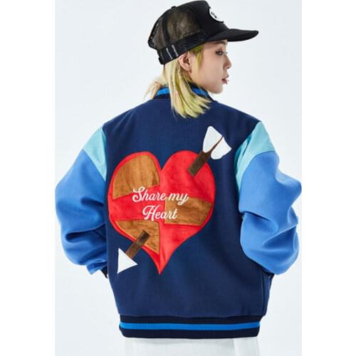 Fashion Baseball Varsity Jacket Mens Furry Letters Love Embroidery Stitching Jackets HipHop Womens Harajuku Casual Couples Coats