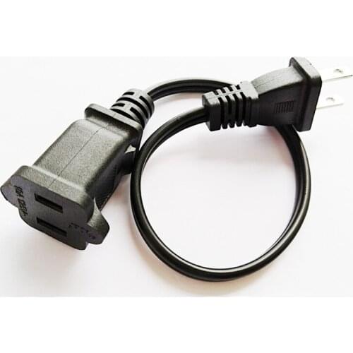 NCHTEK USA Canada 2 Prong Male to Female Power Extension Cord,Nema 1-15P/1-15R Power Cable About 30CM/Free Shipping/15PCS